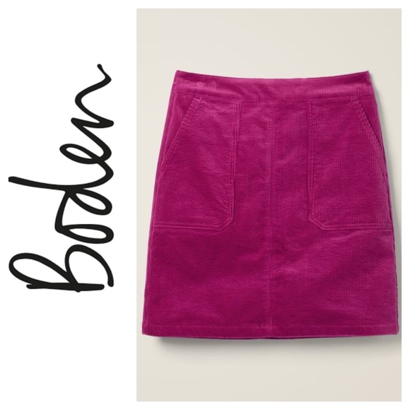 Boden Skirts Boden Leonie Pink Cord Cordury Mini Skirt Poshmark